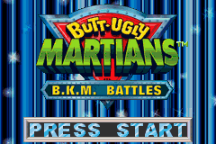 Butt Ugly Martians BKM Battles title screen for GameBoy Advance